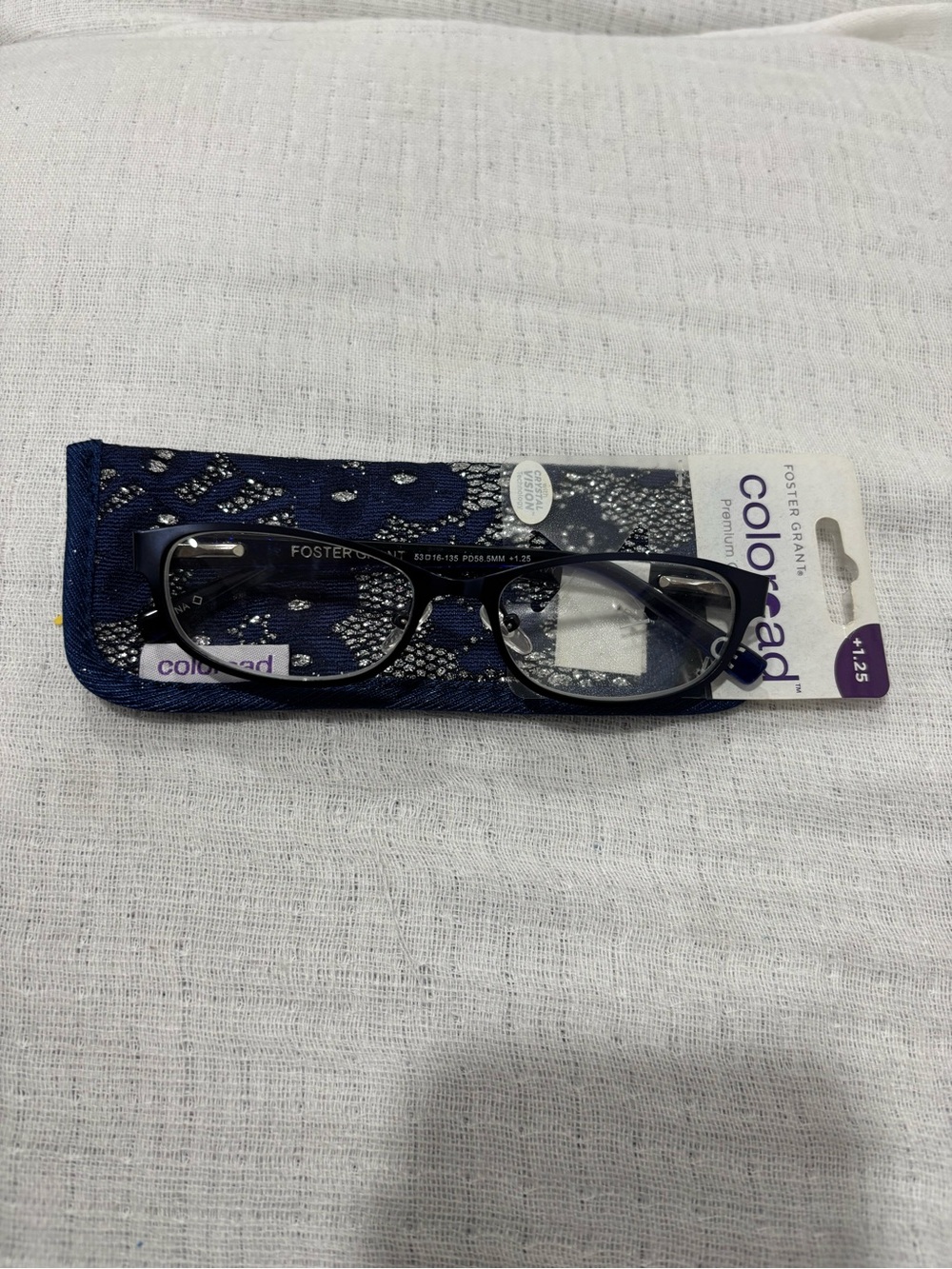 Foster Grant Navy Blue Rectangular Reading Glasses